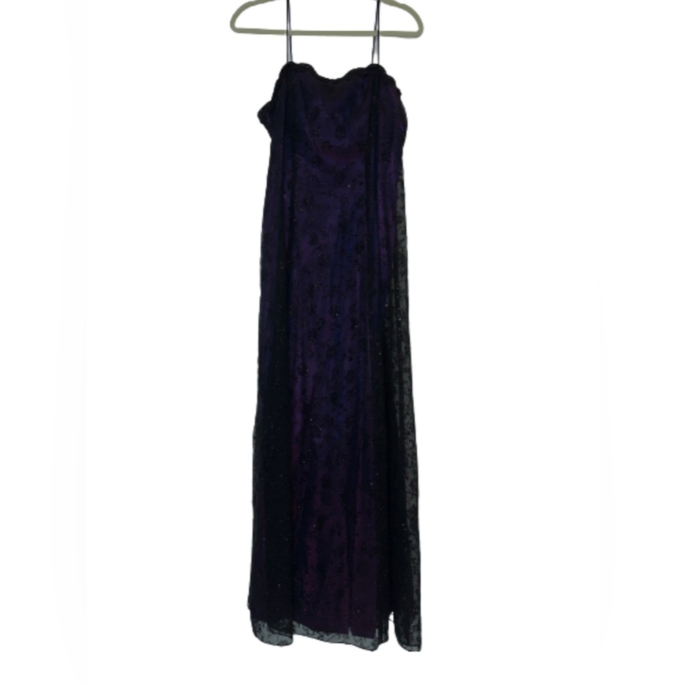 Betsy & Adam Vintage Black and Purple Dress
